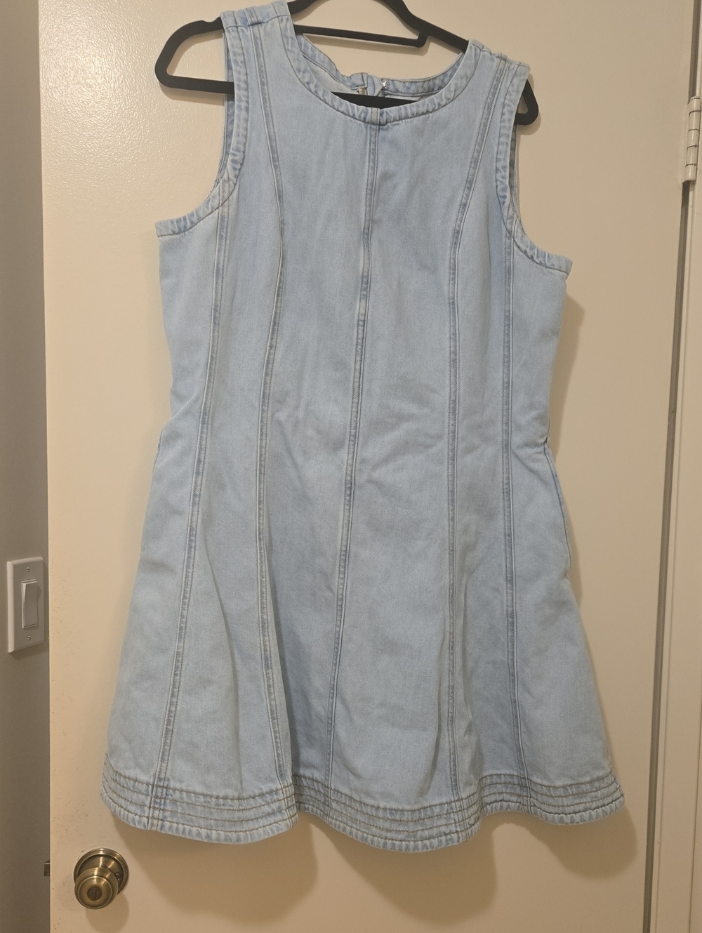 Light Blue Sleeveless Denim Mini Dress W/ Pockets Sz xxl